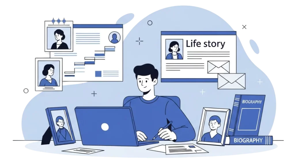 Biography Writing illustration