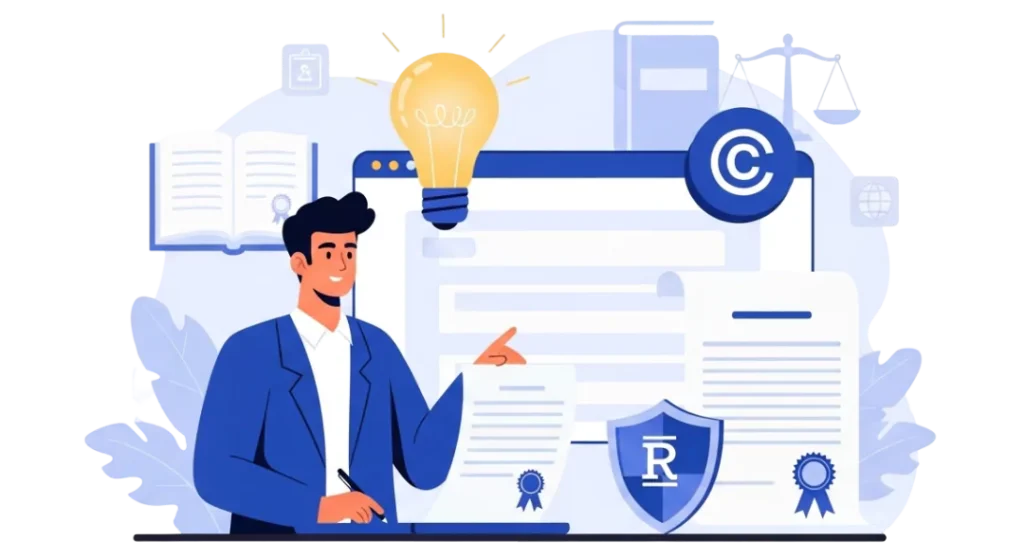 Patents and Copyright Service illustration